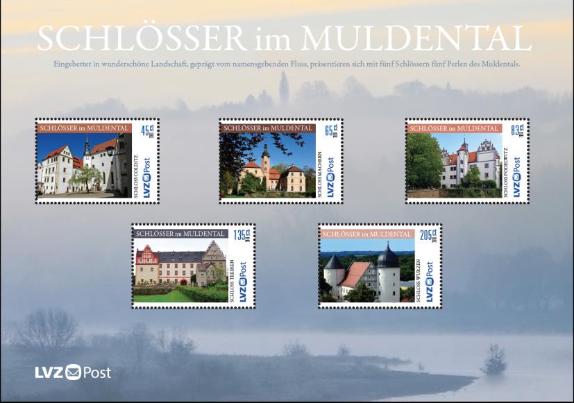 PM Briefmarkenedition Schlösser im Muldental